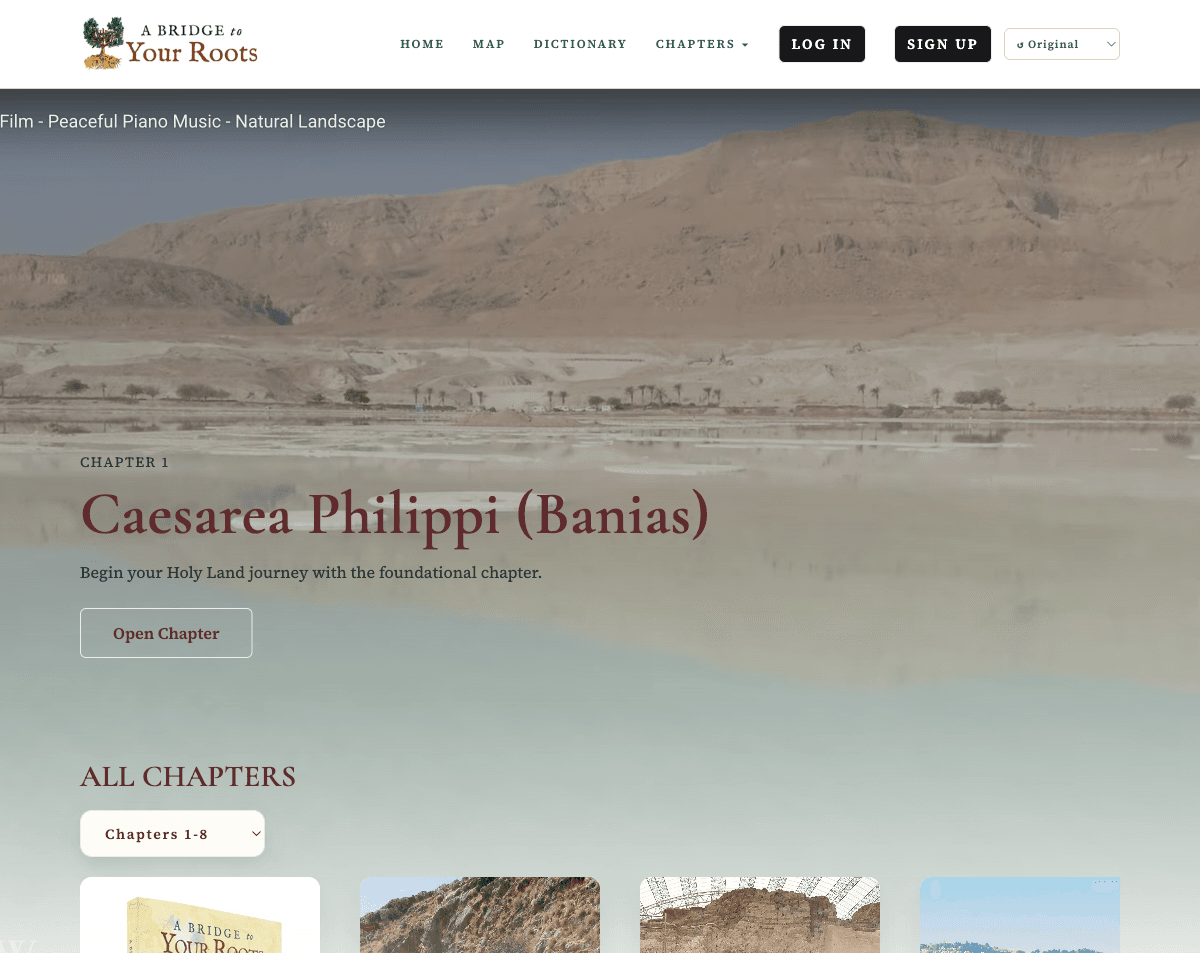 A Bridge to Your Roots homepage